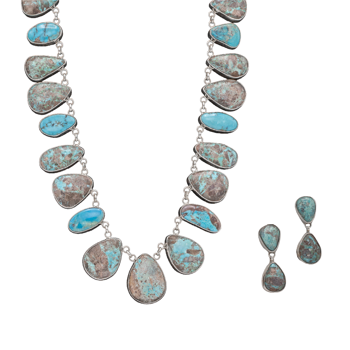 Multi-Stone Bisbee Turquoise Necklace and Earring Set GZ NW 6388