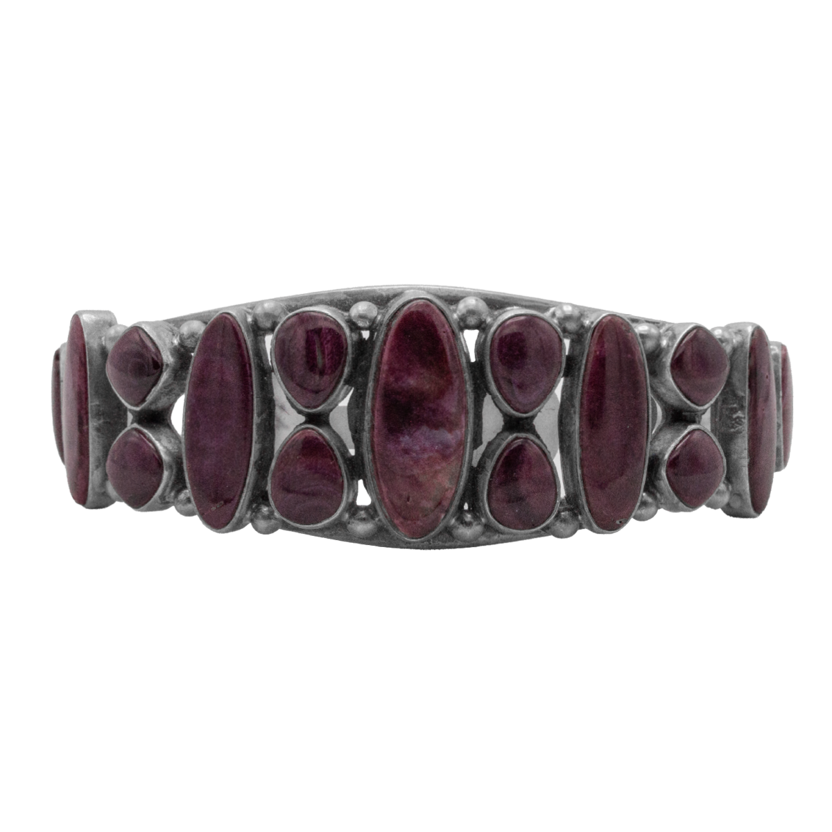 Multi-stone Purple Spiny Oyster Cuff Bracelet GZ NW 6496