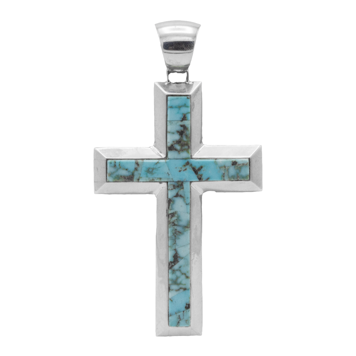 Inlay Dry Creek Turquoise Cross Pendant GZ NW 6527