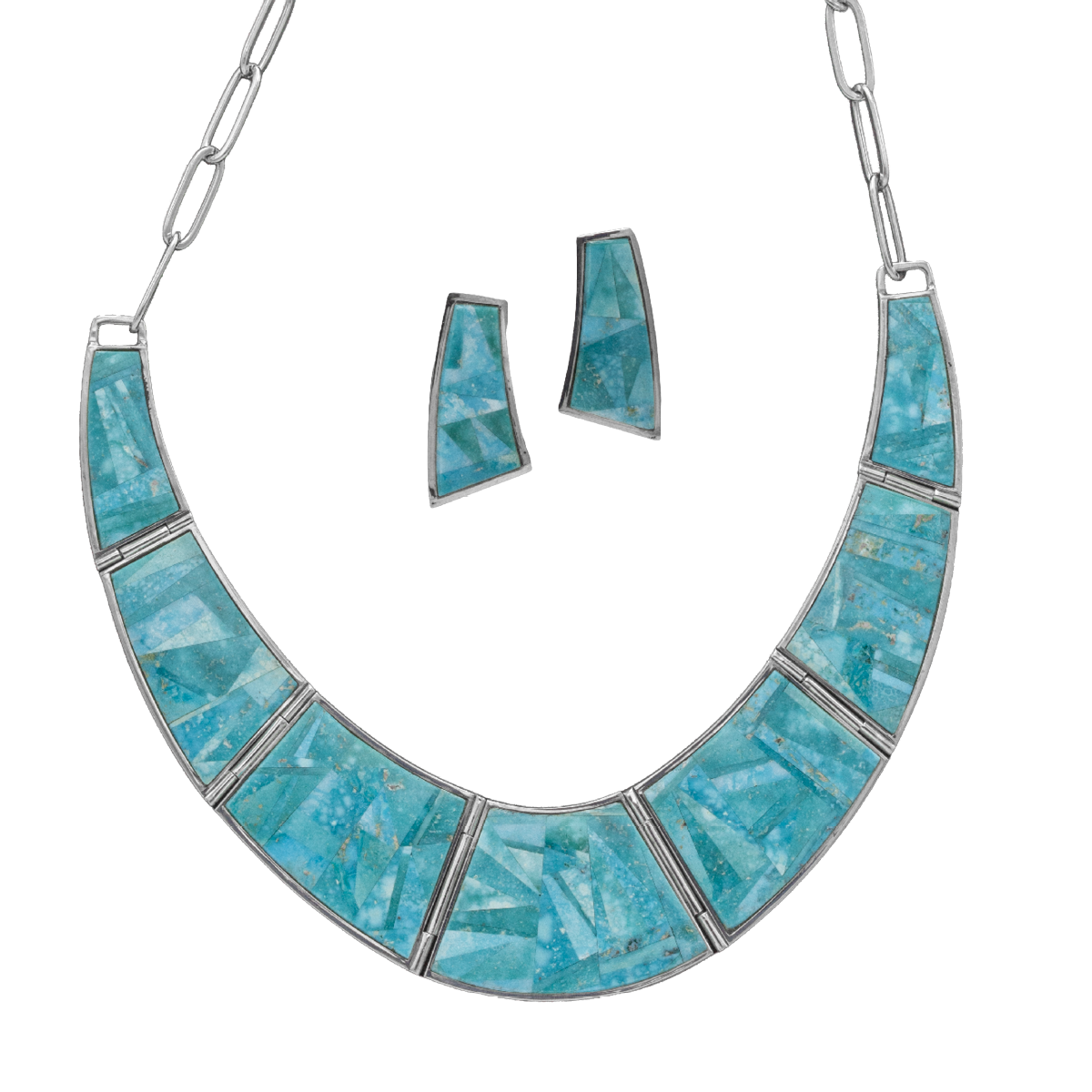 Inlay Sleeping Beauty Necklace and Earring Set GZ NW 7034