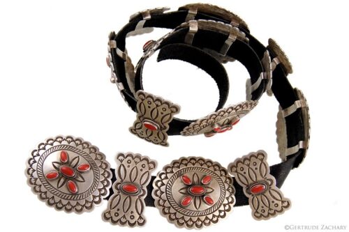 Erick Begay Coral Concho Belt JJCB009