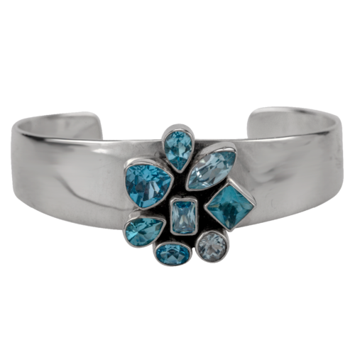 Blue Topaz Cluster Cuff GZ NW 1302