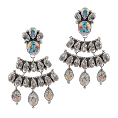 Mercury Mist/ White CZ Earring GZ NW 1502