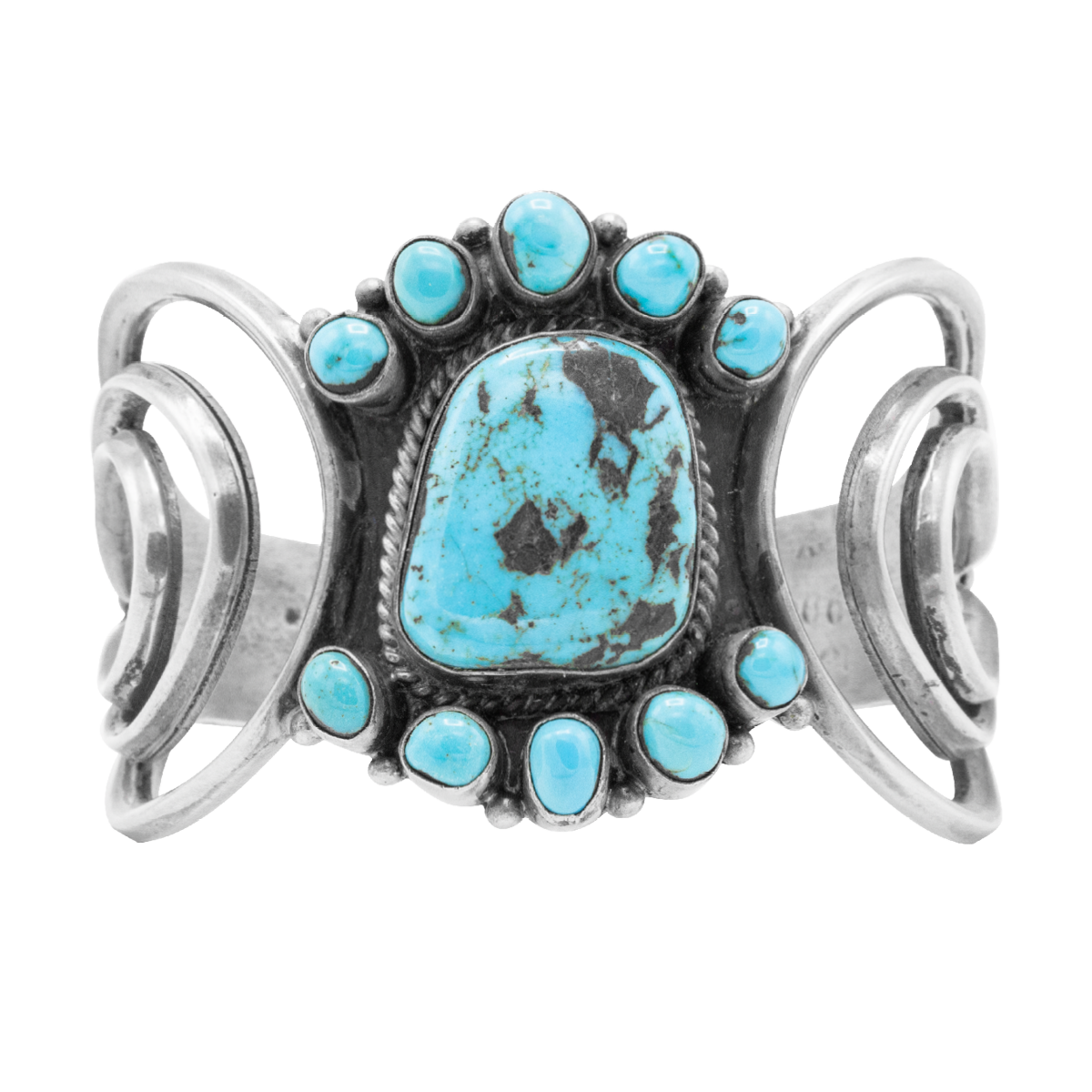 SS and Turquoise Cuff Bracelet GZ NW 4090 - Gertrude Zachary