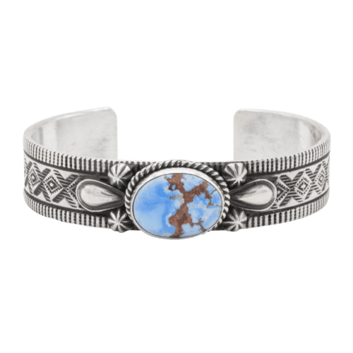 SS and Turquoise Cuff Bracelet GZ NW 4093 - Gertrude Zachary