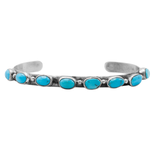 Vintage SS & Turquoise Cuff Bracelet GZ NW 4409