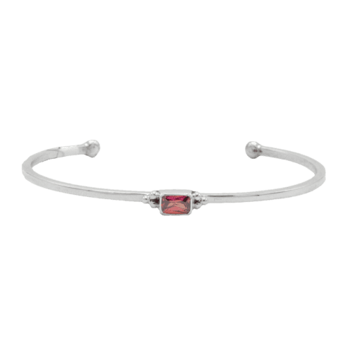 1 Stone Salmon Sorbet CZ Cuff Bracelet GZ NW 5279