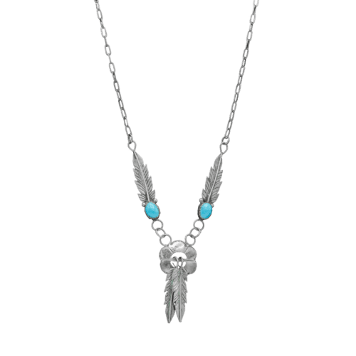 Vintage SS Feather Necklace GZ NW 5240