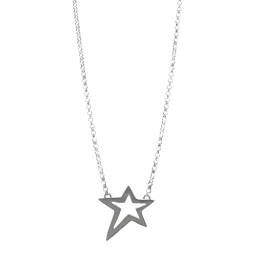 Sterling Silver Star Necklace GZ NW 5262