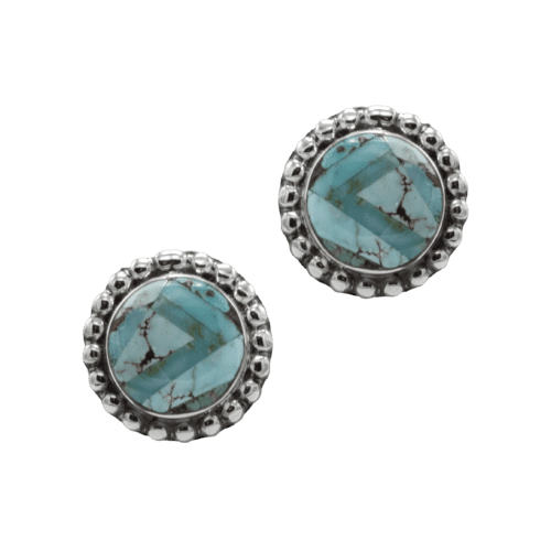 Inlay Fox Turquoise Earrings GZ NW 5282