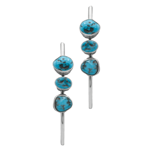 3 Stone Sleeping Beauty Turquoise Earrings GZ NW 5278