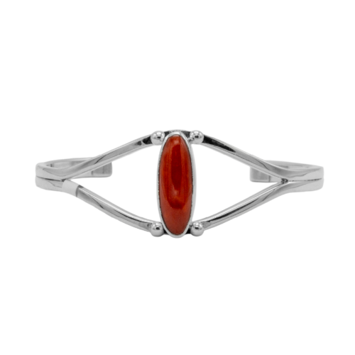 1 Stone Coral Cuff Bracelet GZ NW 5372