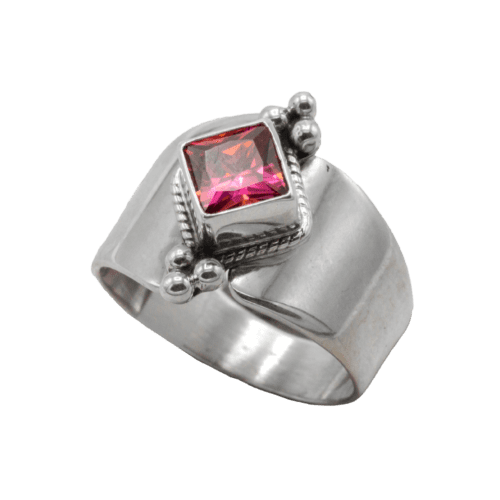 Faceted Salmon Sorbet CZ Ring GZ NW 5350