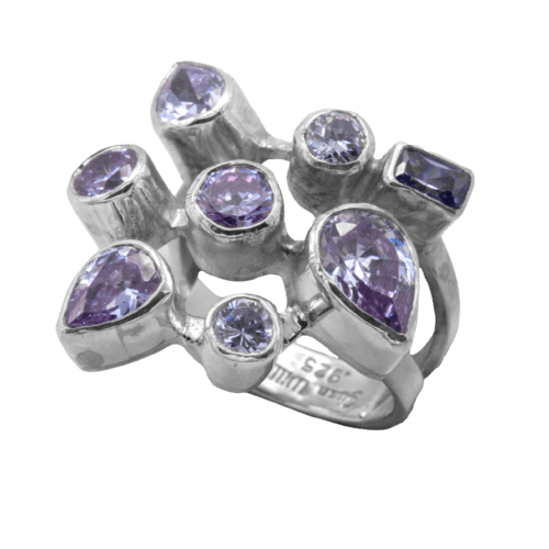 Multi-stone Lavender CZ Gemstone Ring GZ NW 5333