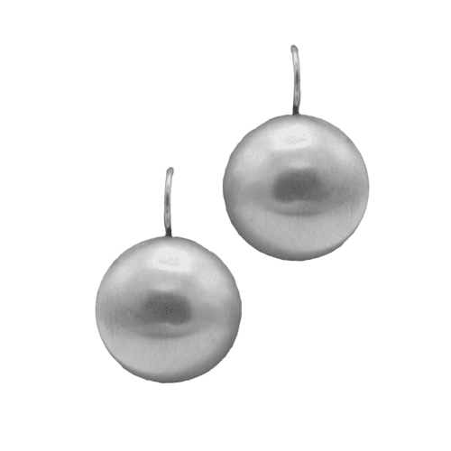 Brushed Silver Dome Earrings GZ NW 5305