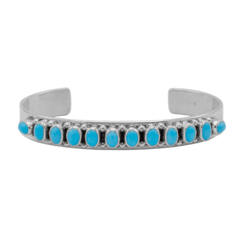 Multi-stone Sleeping Beauty Turquoise Cuff Bracelet GZ NW 5355