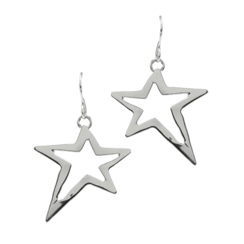 Sterling Silver Star Earrings GZ NW 5302