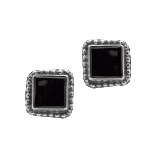 SS & Onyx Earrings GZ NW 5298