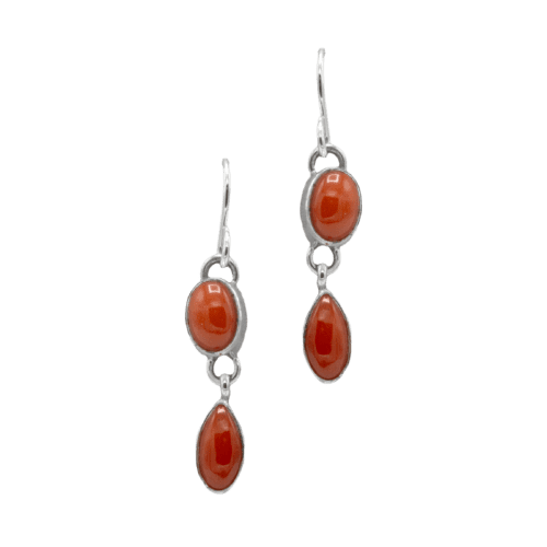 2 Stone Coral Earrings GZ NW 5284