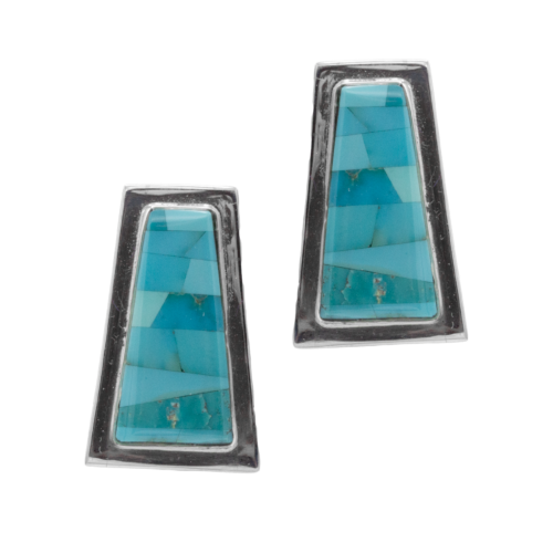 Inlay Fox Turquoise Earrings GZ NW 5403