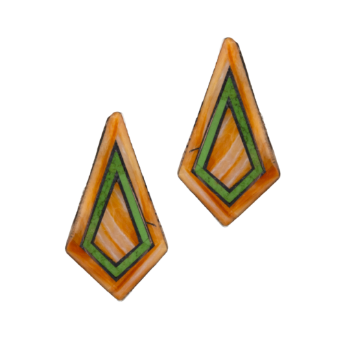 Inlay Spiny Oyster and Gaspeite Earrings GZ NW 5399