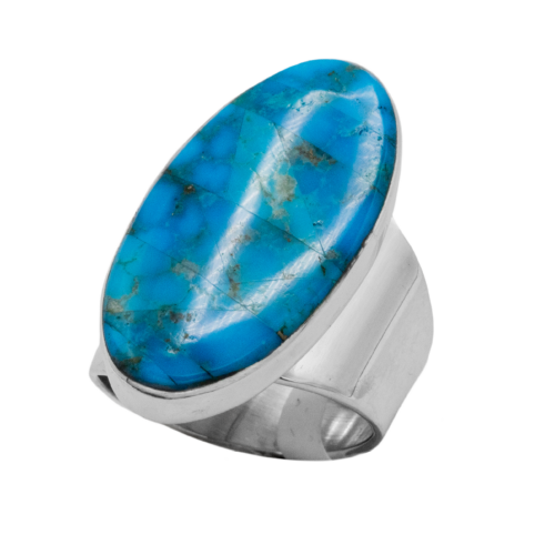 1 Stone Morenci Turquoise Inlay Ring GZ NW 5457