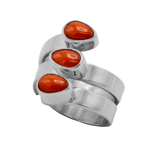 3 Stone Coral Ring GZ NW 5451