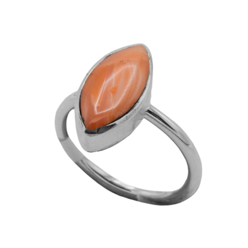 Inlay Pink Coral Stackable Ring GZ NW 5417