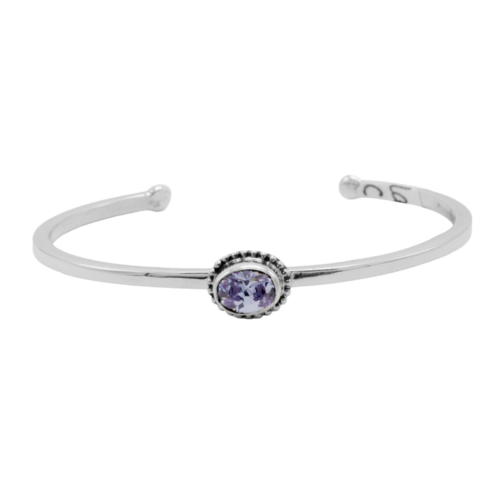 1 Stone Lavender CZ Cuff Bracelet GZ NW 5473