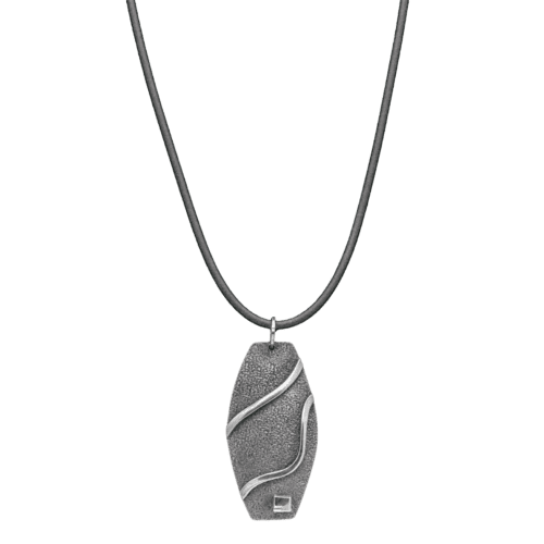 Sterling Silver Pendant on Leather Cord GZ NW 5393