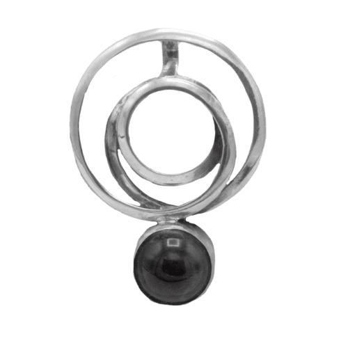 Sterling Silver and Smoky Topaz Swirl Pendant GZ NW 5425