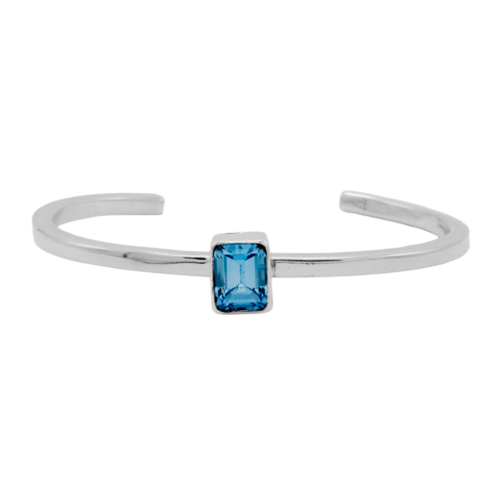 1 Stone Blue Topaz Cuff Bracelet GZ NW 5470