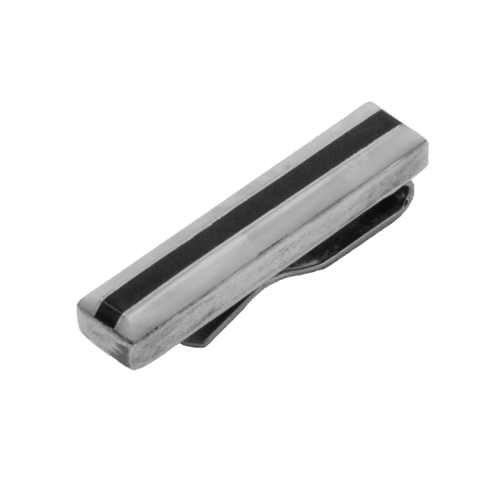 Inlay Jet and Mother of Pearl Tie Clip GZ NW 5391