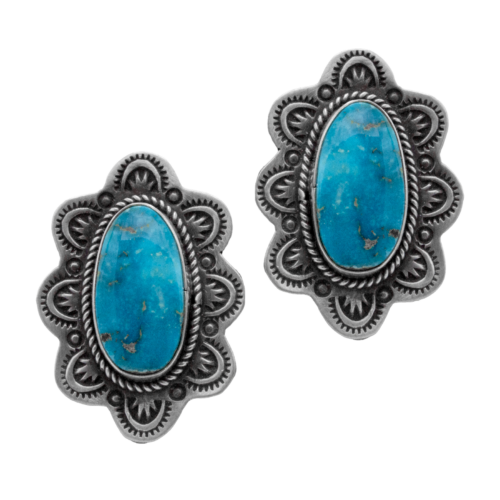 Sterling Silver and Blue Ridge Turquoise Earrings GZ NW 5417