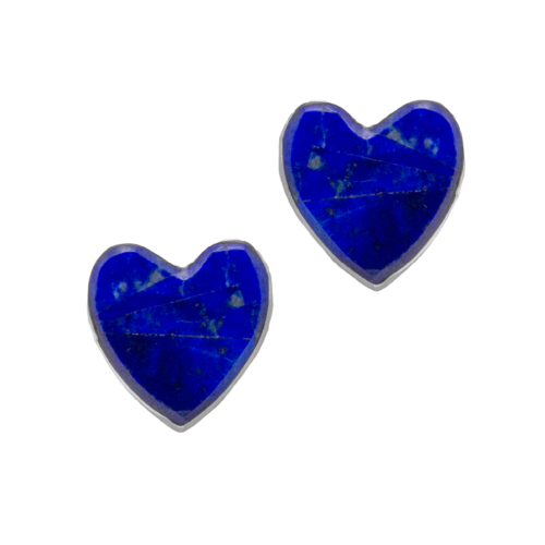 Inlay Lapis Heart Earrings GZ NW 5412