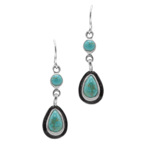2 Stone Turquoise Earrings GZ NW 5488