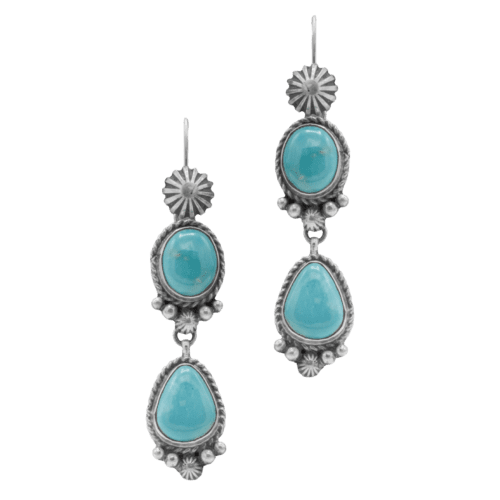 2 Stone Fox Turquoise Earrings GZ NW 5484