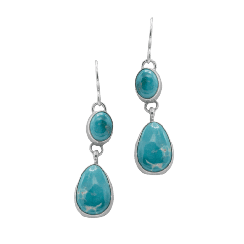 2 Stone Fox Turquoise Earrings GZ NW 5483