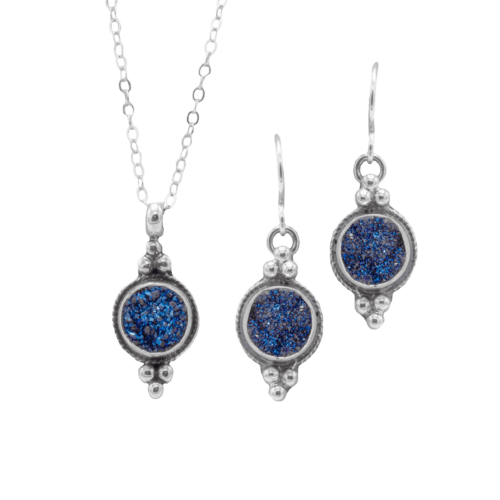 Blue Drusy Set GZ NW 5479