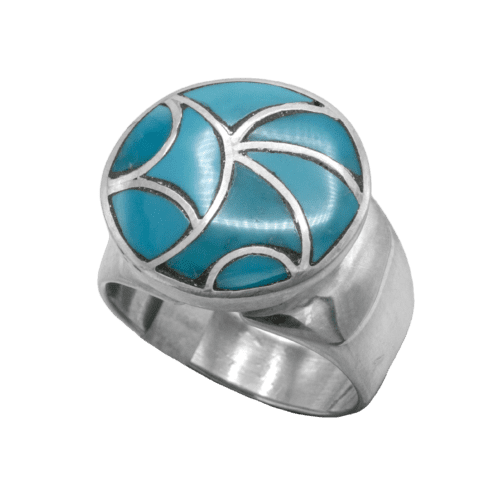 Inlay Fox Turquoise Ring GZ NW 5539