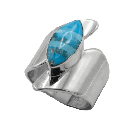 Sterling Silver and Inlay Turquoise Ring GZ NW 5514
