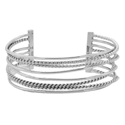 Sterling Silver Wrapped Wire Cuff Bracelet GZ NW 5563