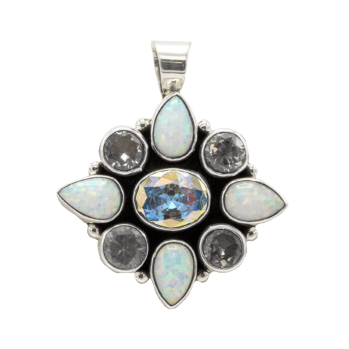 Multi-stone Opal and CZ Pendant GZ NW 5528