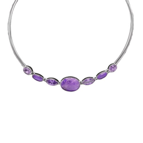 Multi-stone Sugilite and Amethyst Collar GZ NW 5519