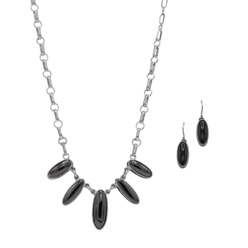 Multi-stone Onyx Necklace and Earring Set GZ NW 5572
