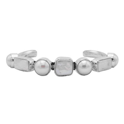 Multi-stone Fresh Water Pearl Cuff Bracelet GZ NW 5563