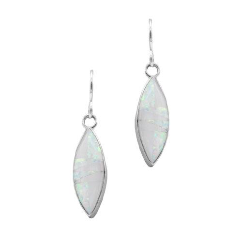 Inlay White Opal Earrings GZ NW 5502