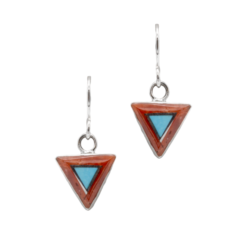 Sleeping Beauty and Coral Inlay Earrings GZ NW 5497