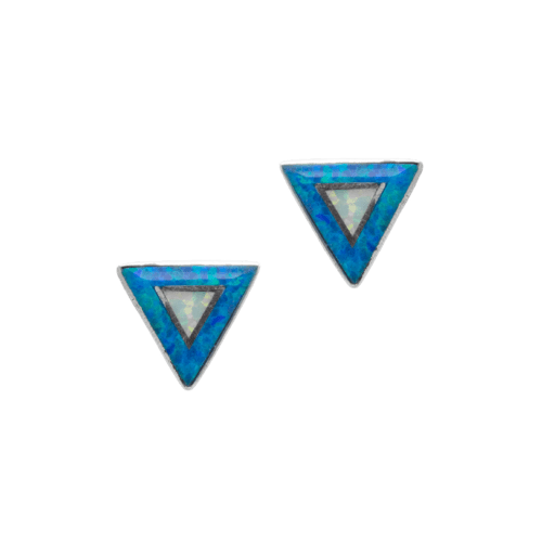 2 Tone Inlay Opal Earrings GZ NW 5496