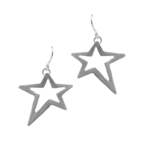 Sterling Silver Star Earrings GZ NW 5493